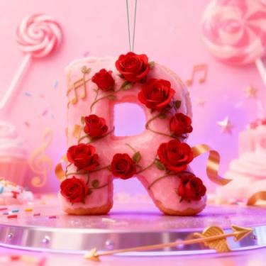 Imagem de Decorações de Dia dos Namorados de cristal A-Z, enfeites de Natal feitos à mão com letra rosa, decoração de carro e casa - decoração de acrílico escolar, ideias de troca de presentes para amigos, sala