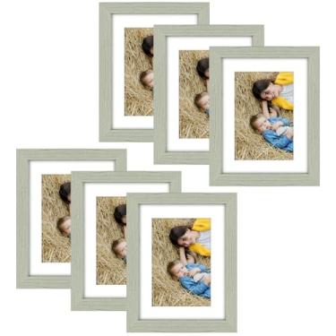 Imagem de Golden State Art, Porta-retrato 15 x 20 cm, pacote com 6 fotos foscas para 10 x 15 cm, com acrílico, conjunto de molduras para galeria - suporte de parede ou exibição de mesa (cinza, pacote com 6)