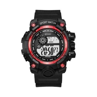 Imagem de Relógio Digital Esportivo Masculino À Prova D'Água Com LED, Estilo Mil