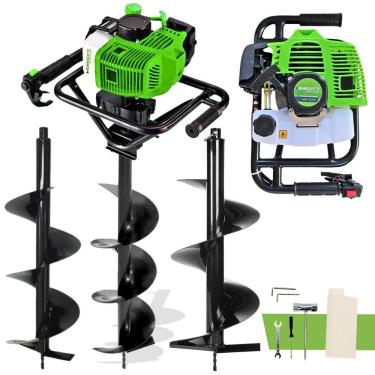 Imagem de Perfurador De Solo Kit Com 3 Brocas 80x30cm / 80x25 / 80x20 Motor Menegotti 2 Tempos a Gasolina 52cc mps52-v3