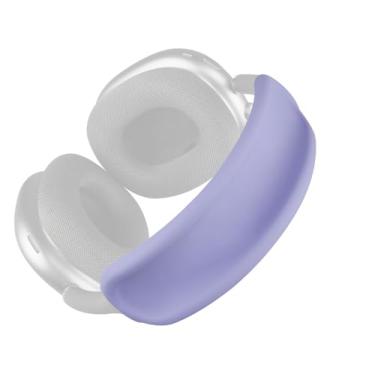 Imagem de SOULWIT Protetor de cabeça de capa completa para AirPods Max (USB-C/Lightning), à prova de suor, capa de silicone macio lavável para exercícios de academia - roxo