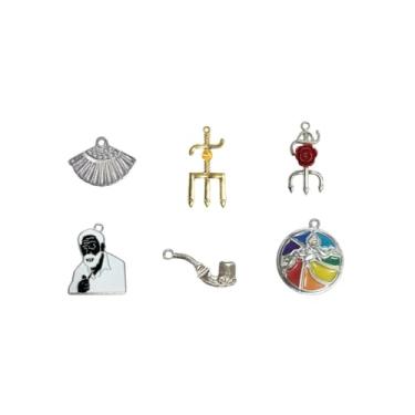 Imagem de Kit 6 Pingentes Prateados Orixás