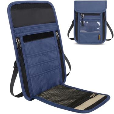 Imagem de vastsky Carteira de pescoço de viagem com bloqueio de RFID – Suporte oculto para passaporte e bolsa antifurto para dinheiro para homens e mulheres, organizador de roupas íntimas ocultas leve com alça