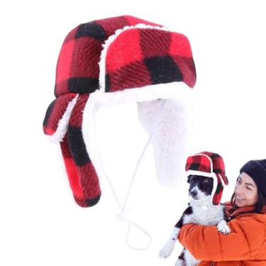 Imagem de Chapéu De Cachorro | Com Orelheiras Ajustáveis Xadrez - Gorro Para Gato De Frio Ao Ar Livre | Para Cachorro Pequeno Grande Médio Casa Viagem Caminhada Fotografia Acampamento Natal