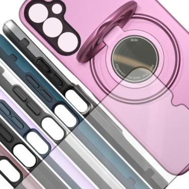 Imagem de Capa Galaxy A25 5G Capinha Celular Anti-Choque Anel Segurança Apoio 360° Case Smartphone Magnética Proteção Reforçada Interior Aveludado (Lilás)