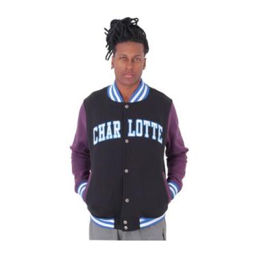 Imagem de Jaqueta College Moletom Masculina M10 Hoop Charlotte, Preto, GG