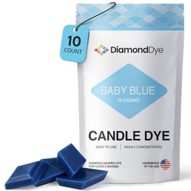 Imagem de Tinta para vela azul bebê – Feito nos EUA – Corantes premium – Altamente concentrado – Cores populares para parafina ou cera de soja – Ótimo para profissionais ou amadores – 10 chips de tinta