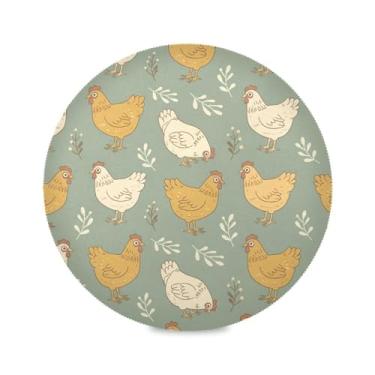 Imagem de Wassud Jogo americano com galos marrons tapetes de mesa redondos para cozinha e jantar tapetes laváveis resistentes ao calor decoração de mesa 39 cm