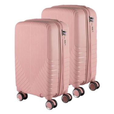 Imagem de Kit Mala Grande 35kg + Mala Bordo 10kg Polipropeno - Ultraleve, Rose