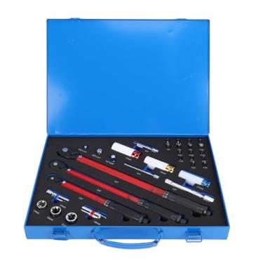 Imagem de Luocute Conjunto de Chave de Torção, Chave de Catraca de Soquete de 3/8 1/2 1/4 de Polegada Com Botão de Liberação Rápida e Escalas de Zona Dupla para Motocicletas, Manutenção de