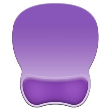 Imagem de Mouse pad ergonômico com descanso de pulso, mouse pad de gel confortável com base antiderrapante, mouse pads para alívio da dor com suporte de pulso suave para escritório e casa (roxo gradiente)