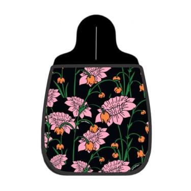 Imagem de Lixeira De Carro Organizador Lixinhocar Flor Rosa Folhagem Verde