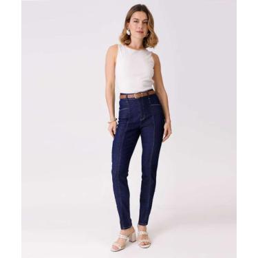 Imagem de Calça Jeans Skinny Recorte Feminina Marisa-08083, Jeans azul, 36