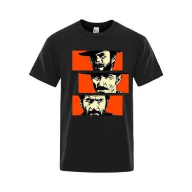 Imagem de Camiseta Unissex De Algodão Solto Blondie Angel Eyes Tuco Cowboy Mascu