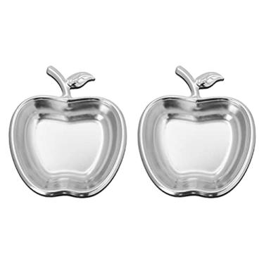 Imagem de BESPORTBLE 2 peças de molho de aço inoxidável em forma de maçã tigela de molho de sushi de ramekin melamina tigela pequena de molho vinagre pratos de tempero de soja