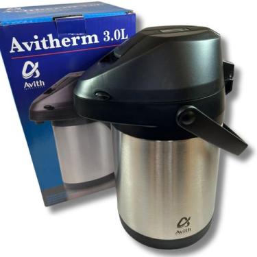 Imagem de Garrafa Térmica 3 Litros Aço Inox Parede Dupla Giratória Grande - GENE