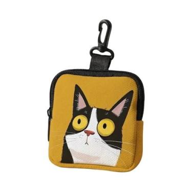 Imagem de Carteira De Moedas Com Estampa De Gato De Grande Capacidade, Bolsa De 