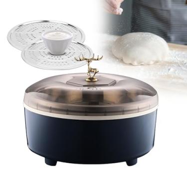 Imagem de Caixa de impermeabilização de fermento, equipamento portátil com 2 prateleiras para vaporizador, caixa de fermentação de iogurte com função de controle de temperatura e temporização, usada para massa