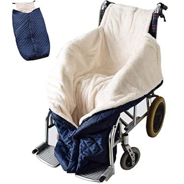 Imagem de SLGGPJBU Capa de aquecedor de cadeira de rodas de pelúcia à prova d'água, impermeável forrada com lã aconchegante cobertor de lã acessório de cadeira de rodas padrão para aquecedor de corpo inferior