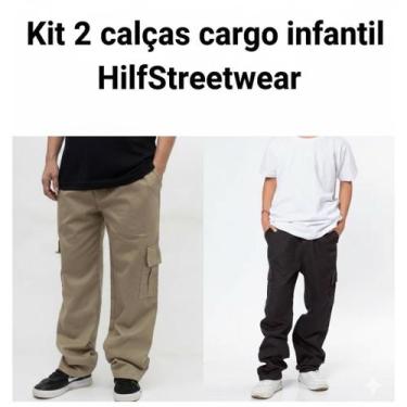 Imagem de Kit Calça Cargo Infantil 100% Algodão em Sarja/Jeans - NoBrand, Kit ca