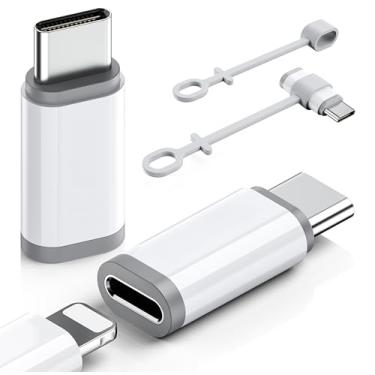 Imagem de Pacote com 2 adaptadores Lightning para USB C, carregamento rápido e conversor de sincronização de dados para iPhone 15 16 17 Series, iPad Pro, Samsung S25, mais dispositivos USB-C