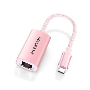 Imagem de Adaptador USB C para Ethernet, RJ45 para rede Gigabit tipo C 1000M conversor LAN com fio (CU604, ouro rosa)