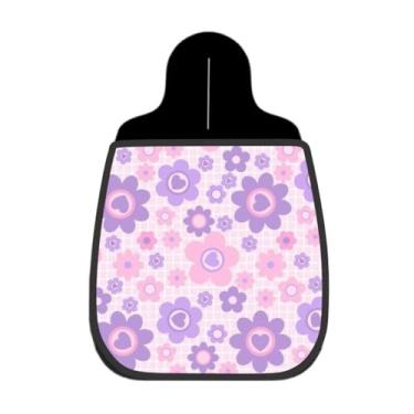 Imagem de Lixeira De Carro Organizador Lixinhocar Flores e Corações Lilás