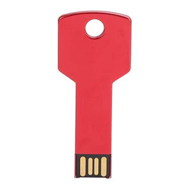 Imagem de Flash drive USB vermelho, disco U de liga de alumínio de velocidade rápida de arquivo de 32 GB para uso em computador de carro, suprimentos domésticos