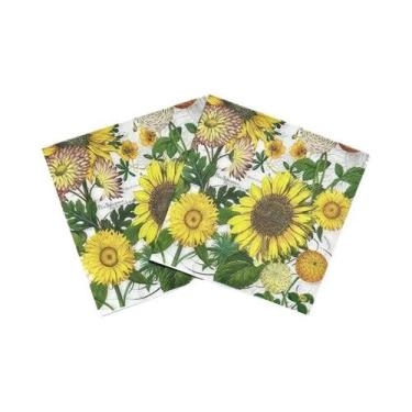 Imagem de Guardanapos De Papel Coloridos Com Estampa Floral De Girassol Amarelo,