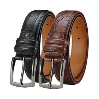Imagem de Cinto De Couro Luxuoso Preto Para Homens, Alta Qualidade, Fivela Autom