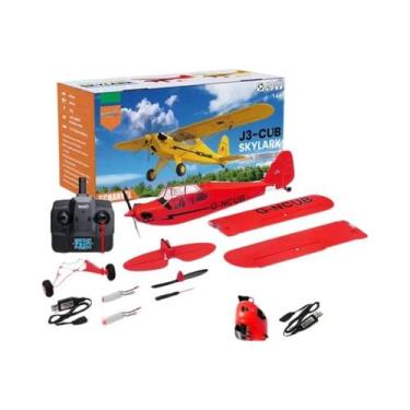Imagem de Avião RC J3-CUB Com Acelerador Na Mão Direita, 5 Canais, 2.4G, 3D, 6G,
