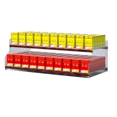 Imagem de Rack de exibição de cigarro de acrílico, organizador trapézio de parede e bancada, armário de tabaco automático para supermercados, vitrine de cigarro de varejo - 625 x 290 x 225 cm