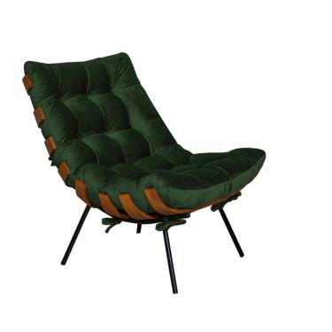 Imagem de Poltrona Costela Luxo Dora Bela Cor 0130 Verde Musgo