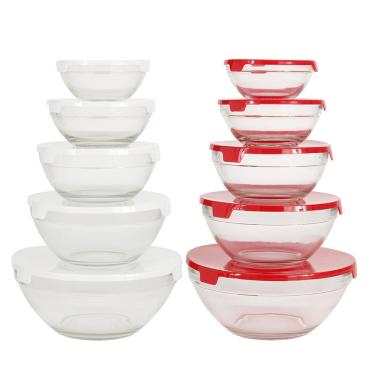 Imagem de Conjunto de Potes Le Classic em Vidro com Tampa Plástica com 5 Peças - Item Variado