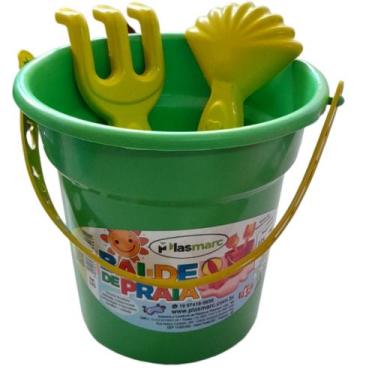 Imagem de Balde de Praia Infantil com Acessórios Para Fazer Castelo - Plasmarc, 