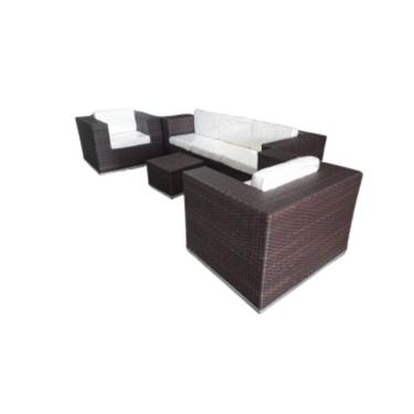 Imagem de Jogo Sofá De 5 Lugares Fibra Sintética Alumínio Área Externa Fibra Sintética