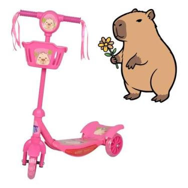 Imagem de Patinete Infantil C / Cesta Luz E Som Capivara - HK Brinquedos