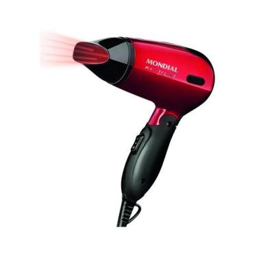 Imagem de Secador Cabelo Mondial Maxis Travel 1200w Bivolt, Vermelho e Preto, Bi
