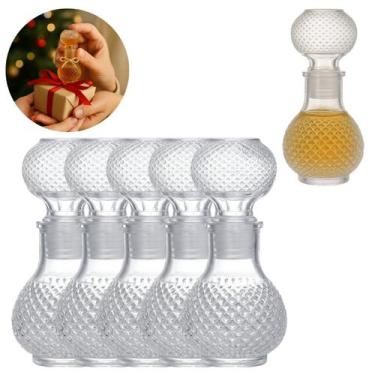 Imagem de Kit 5 Garrafas de Vidro 50ml pra Artesanato Decoração Lembrancinha - E