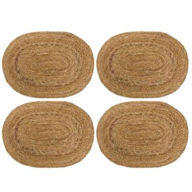 Imagem de Jogo Americano Sousplat Fibra Natural Oval 4 Unidade 40x30cm - Imporie