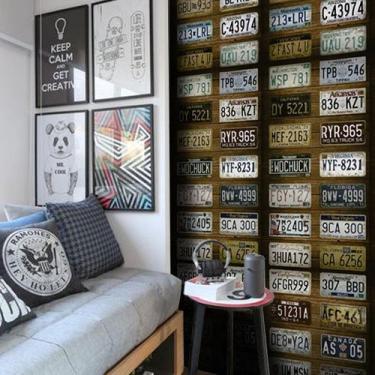 Imagem de Papel de Parede Vintage Placa Automotiva - TACOLADO PAPEL DE PAREDE, 0