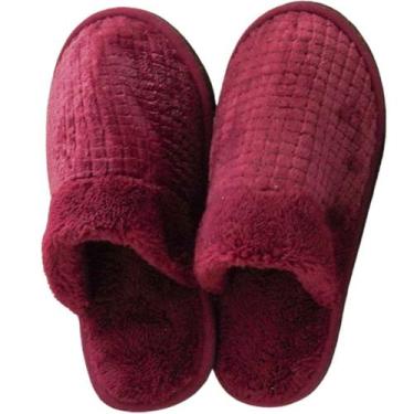 Imagem de Chinelo Pantufa Luxus Microfibra 100% Poliéster Bene Casa, Bordô, 37/3