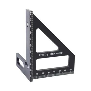 Imagem de Esquadro Triangular De Liga De Alumínio 45/90 Graus, Transferidor Mult