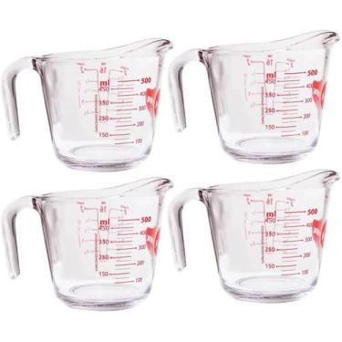 Imagem de Kit 4 Jarras Medidora 500ml Marinex Com Alça Vidro Temperado - Nadir F