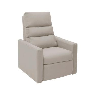 Imagem de Poltrona Do Papai Reclinável Ravena Couro Sintético Bege Shop Das Cabeceiras
