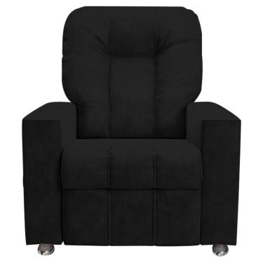 Imagem de Poltrona Do Papai Reclinável Romeo F05 Veludo Encosto E Assento Reclináveis Preto Lyam Decor