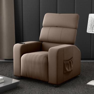 Imagem de Poltrona Reclinável Para Descanso Hi Veludo Turkey Marrom Mais de Casa