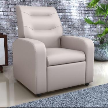 Imagem de Poltrona Reclinável Decorativa Jersey Corino Bege Mais de Casa
