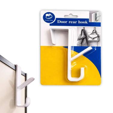 Imagem de Suporte Porta Gancho Duplo Multiuso Organizador Resistente Banheiro Armario Mochila Bolsa Casaco Toalha