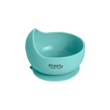 Imagem de Freso Baby Tigela Alimentação Infantil Blw Silicone Livre Bpa Ventosa Antibacteriano Verde